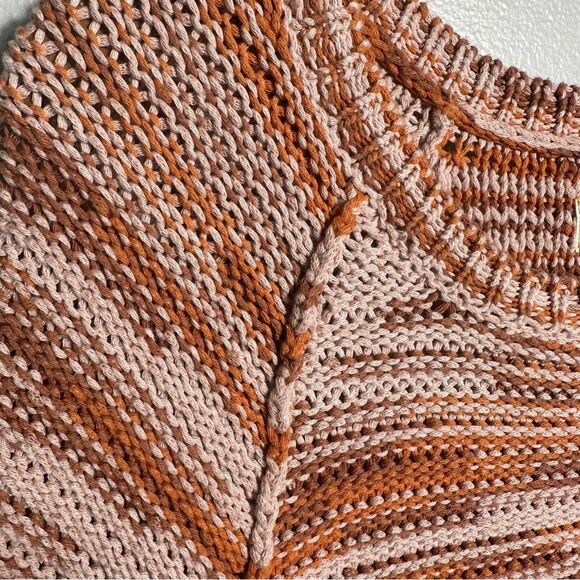 Maeve By Anthropologie Orange Space-Dye Ada Cotton Crew Neck Sweater Size Small - Picture 11 of 13